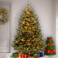 Sale National Tree Company 7.5 ft. Pre-Lit Natural Fraser Medium Fir Tree with Clear Lights