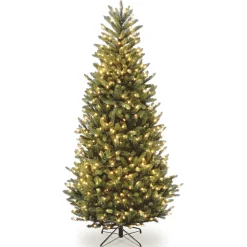Clearance National Tree Company 9 ft. Pre-Lit Natural Fraser Fir Slim Tree with Clear Lights