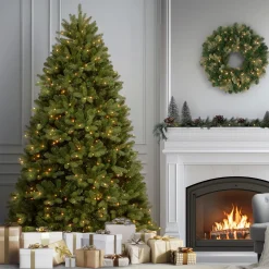 Best National Tree Company 8 ft. Pre-Lit Newberry Spruce Tree with PowerConnect Dual Color LED Lights