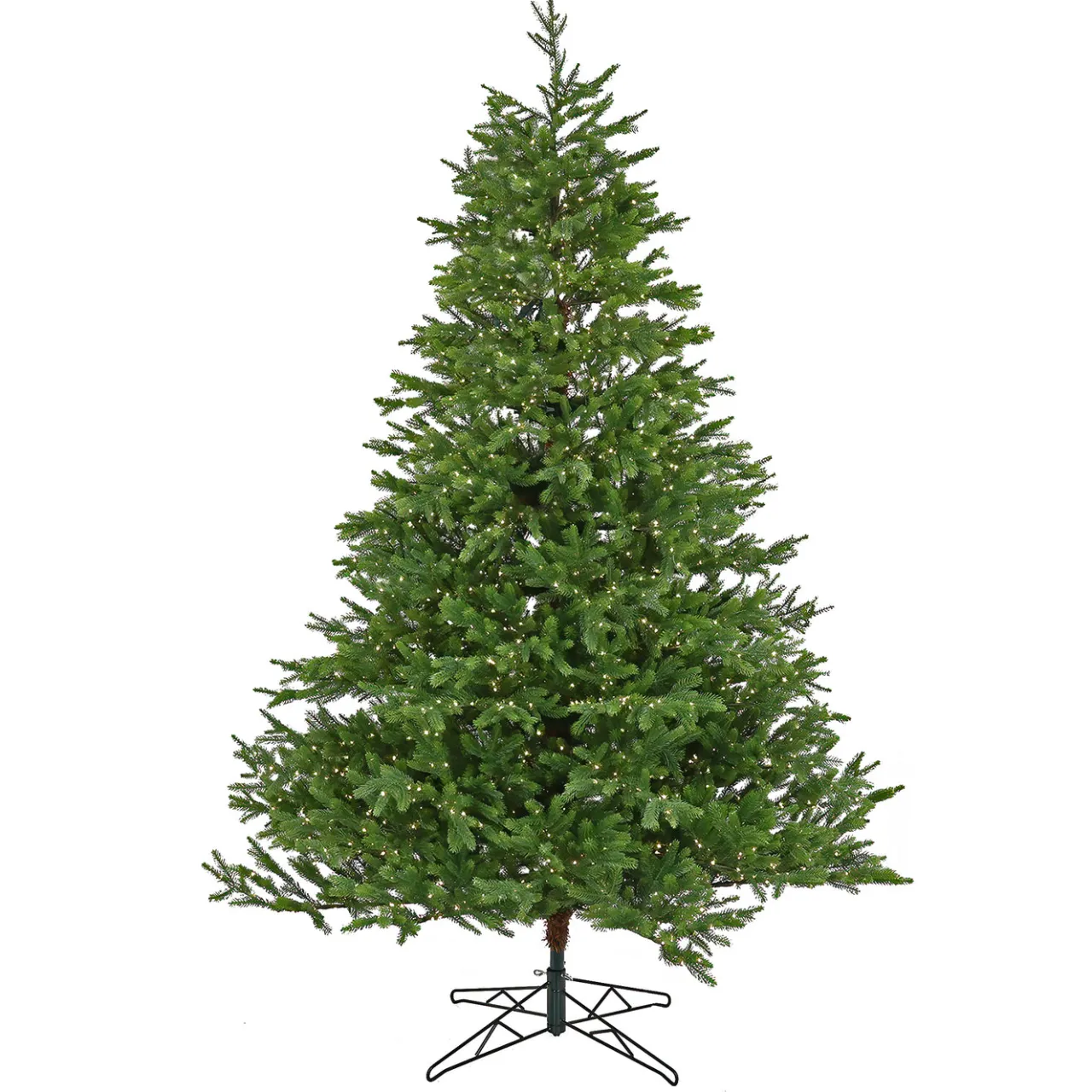 Sale National Tree Company 10 ft. Pre-lit Noble Fir Hinged Tree with Dual Color Lights