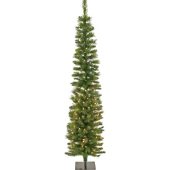 Outlet National Tree Company 6 ft. Pre-Lit Nooksack Fir Pencil Slim Tree with LED Lights