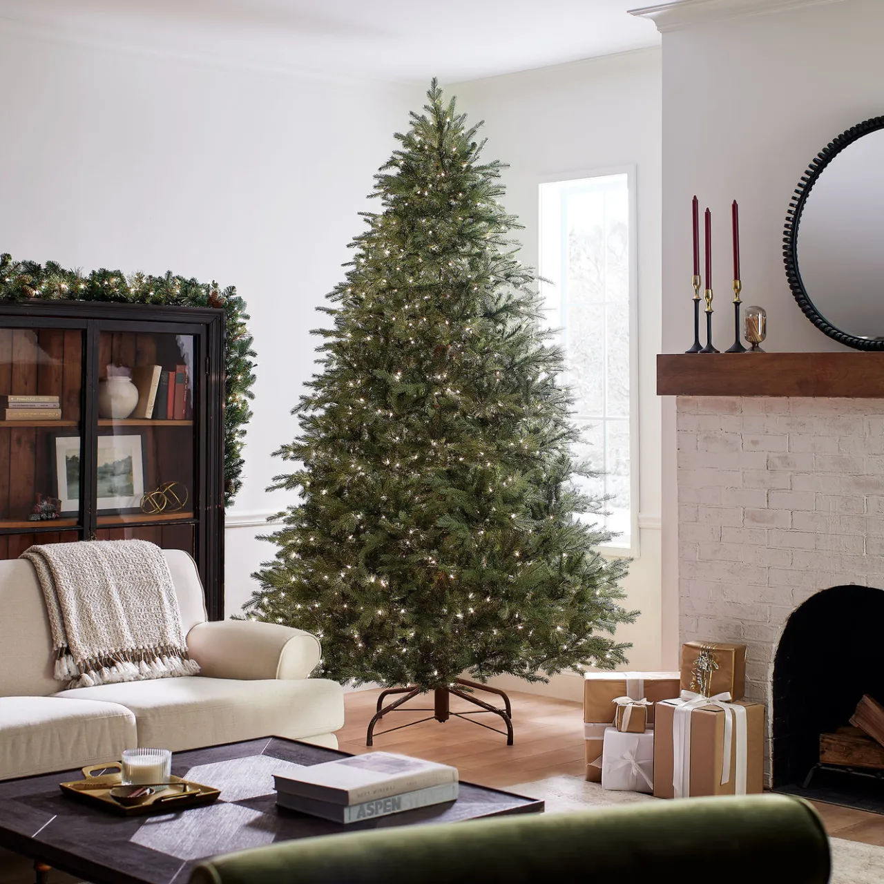 Sale National Tree Company 9 ft. Pre-Lit Nordic Spruce Medium Tree with Clear Lights