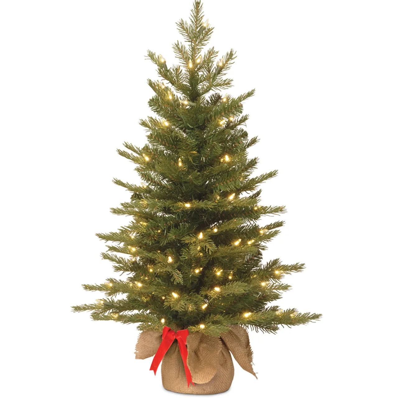 New National Tree Company 3 ft. Pre-Lit Nordic Spruce Tree with LED Lights