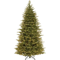 Sale National Tree Company 7.5 ft. Pre-Lit Nordic Spruce Slim Tree with Clear Lights