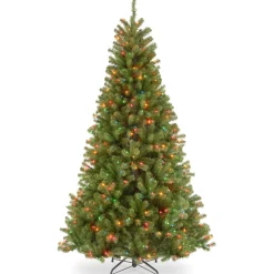 National Tree Company 7 ft. Pre-Lit North Valley Spruce Tree with Multicolor Lights