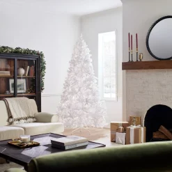 Sale National Tree Company 7.5 ft. Pre-Lit North Valley Spruce White Tree with Clear Lights