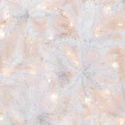 Hot National Tree Company 9 ft. Pre-Lit North Valley Spruce White Tree with Clear Lights