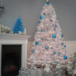 Hot National Tree Company 9 ft. Pre-Lit North Valley Spruce White Tree with Clear Lights