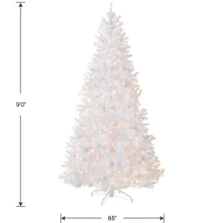 Hot National Tree Company 9 ft. Pre-Lit North Valley Spruce White Tree with Clear Lights