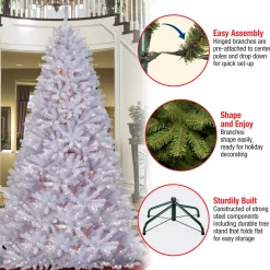 Hot National Tree Company 9 ft. Pre-Lit North Valley Spruce White Tree with Clear Lights