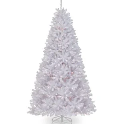 Hot National Tree Company 9 ft. Pre-Lit North Valley Spruce White Tree with Clear Lights