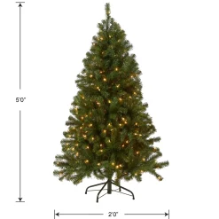 Outlet National Tree Company 5 ft. Pre-Lit North Valley Spruce Tree with Clear Lights