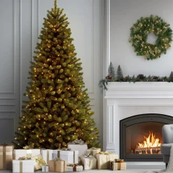 Discount National Tree Company 9 ft. Pre-Lit North Valley Spruce Tree with Clear Lights