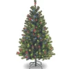 New National Tree Company 4.5 ft. Pre-Lit North Valley Spruce Tree with Multicolor Lights