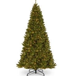 New National Tree Company 10 ft. Pre-Lit North Valley Spruce Tree with Clear Lights