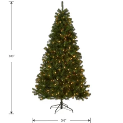 Online National Tree Company 6.5 ft. Pre-Lit North Valley Spruce Tree with Clear Lights