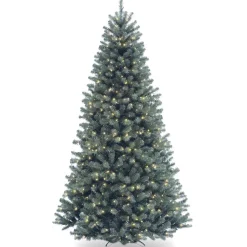 Best National Tree Company 7.5 ft. Pre-Lit North Valley Spruce Blue Tree with Clear Lights