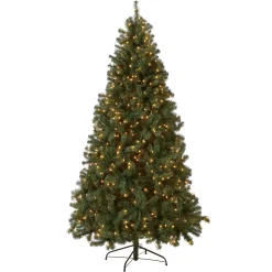 Best National Tree Company 7.5 ft. Pre-Lit North Valley Spruce Blue Tree with Clear Lights