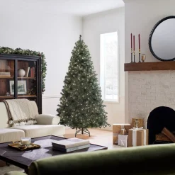 Best National Tree Company 7.5 ft. Pre-Lit North Valley Spruce Blue Tree with Clear Lights