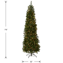 National Tree Company 7.5 ft. Pre-Lit North Valley Spruce Pencil Slim Tree with Clear Lights