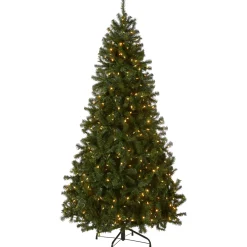 Best National Tree Company 7.5 ft. Pre-Lit North Valley Spruce Tree with PowerConnect Dual Color LED Lights