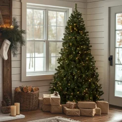 Best National Tree Company 7.5 ft. Pre-Lit North Valley Spruce Tree with PowerConnect Dual Color LED Lights