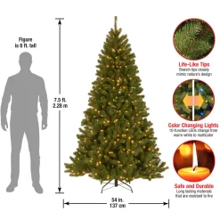 Best National Tree Company 7.5 ft. Pre-Lit North Valley Spruce Tree with PowerConnect Dual Color LED Lights