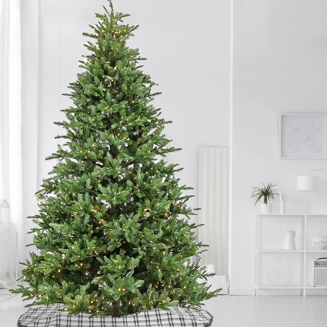 Hot National Tree Company 10 ft. Pre-Lit Norway Spruce Hinged Tree with Warm White LED Lights