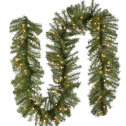 Discount National Tree Company 9 ft. Pre-Lit Norwood Fir Garland with Clear Lights - 12 in Diameter