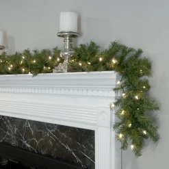 National Tree Company 9 ft. Pre-Lit Norwood Fir Garland with Dual Color LED Lights