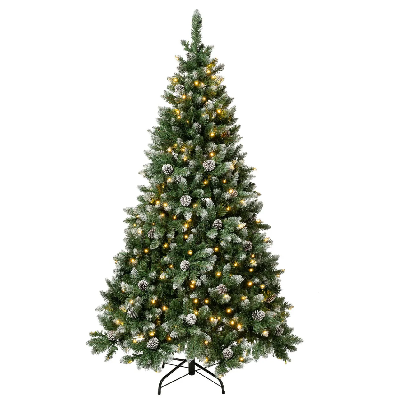 Sale National Tree Company 6 ft. Pre-Lit Oakley Hills Snow Tree with Warm White LED Lights