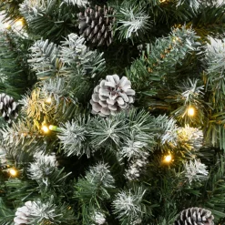 Discount National Tree Company 6 ft. Pre-Lit Oakley Hills Snow Slim Tree with LED Lights