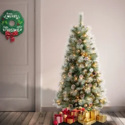 New National Tree Company 4.5 ft. Pre-Lit Perry Mixed Pine Tree with Clear Lights