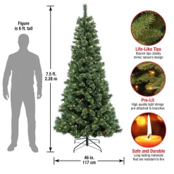 Discount National Tree Company 7.5 ft. Pre-Lit Pilchuck Pine Tree with LED Lights