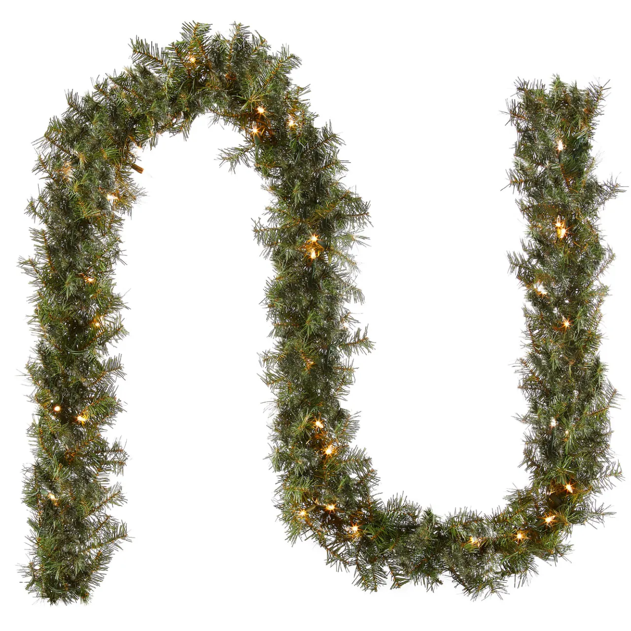 Discount National Tree Company 9 ft. Pre-Lit Plug-In Norwood Fir Garland with Clear Lights - 10 in Diameter