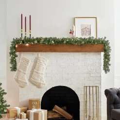 Discount National Tree Company 9 ft. Pre-Lit Plug-In Norwood Fir Garland with Clear Lights - 10 in Diameter