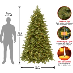 Outlet National Tree Company 7.5 ft. Pre-Lit Princeton Fraser Fir Tree with PowerConnect and 800 Dual Color LED Lights