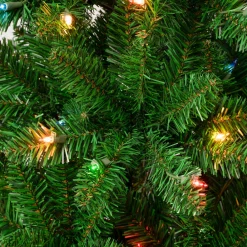 Clearance National Tree Company 7.5 ft. Pre-Lit Rowan Pencil Slim Tree with Multicolor Lights