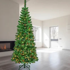 Hot National Tree Company 6 ft. Pre-Lit Rowan Slim Tree with Multicolor Lights