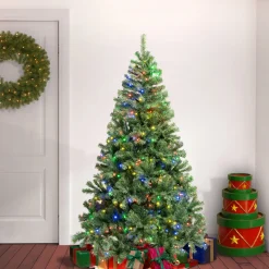 Online National Tree Company 6 ft. Pre-Lit Sagamore Tree with Multi LED Lights