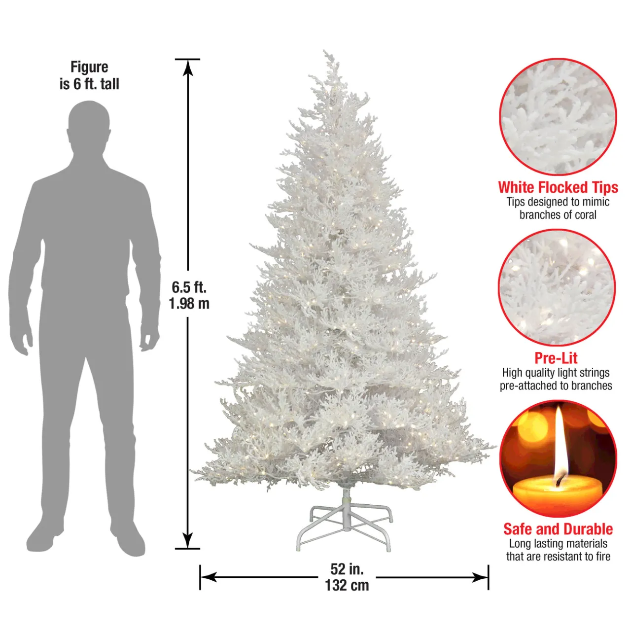Sale National Tree Company 6.5 ft. Pre-Lit Sea Coral Tree with Warm White LED Lights