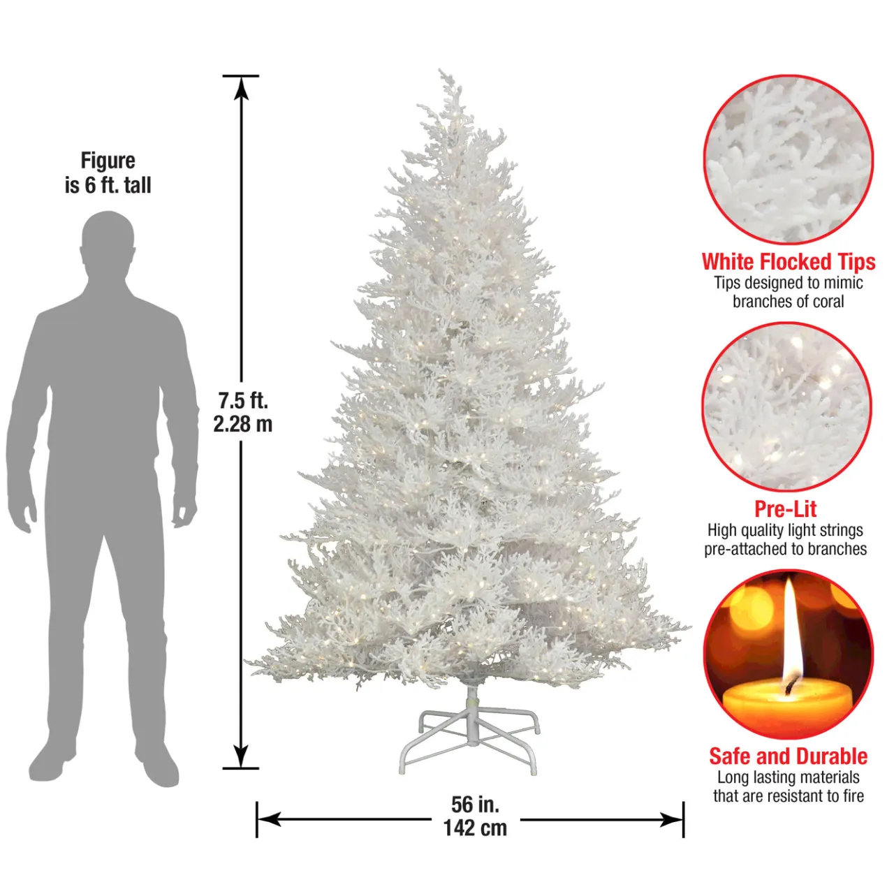 Discount National Tree Company 7.5 ft. Pre-Lit Sea Coral Tree with Warm White LED Lights