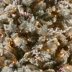 Clearance National Tree Company 7.5 ft. Pre-Lit Snowy Bedford Pine Tree with Clear Lights