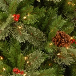 Discount National Tree Company 4 ft. Pre-Lit Snowy Bristle Berry Tree with Clear Lights
