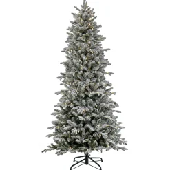 Clearance National Tree Company 7 ft. Pre-Lit Snowy Calton Pine Tree with LED Lights