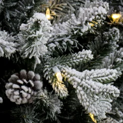 Clearance National Tree Company 7 ft. Pre-Lit Snowy Calton Pine Tree with LED Lights