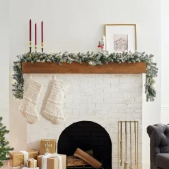 Discount National Tree Company 9 ft. Pre-Lit Snowy Camden Garland with Clear Lights