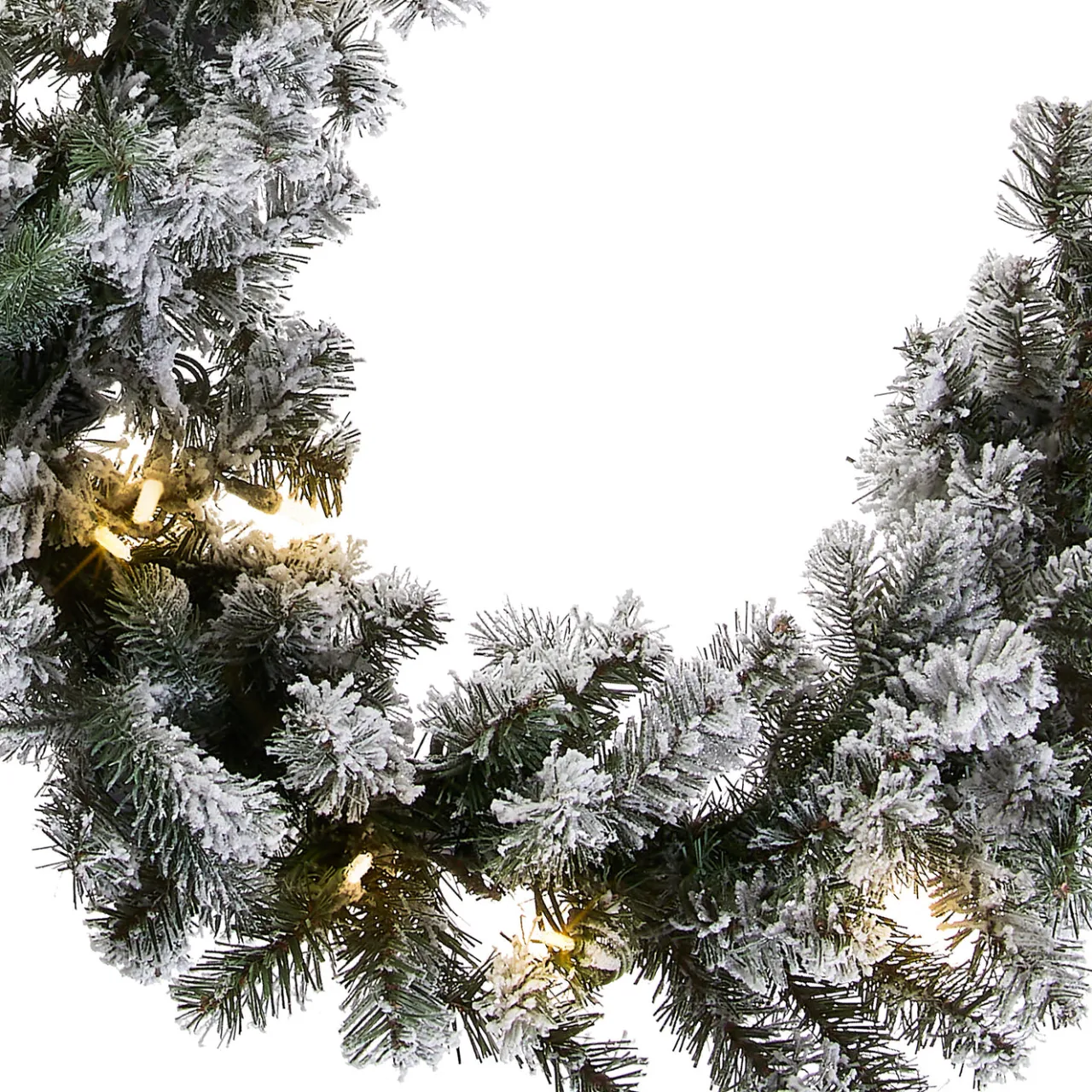 Discount National Tree Company 9 ft. Pre-Lit Snowy Camden Garland with Clear Lights