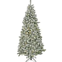 Outlet National Tree Company 9 ft. Pre-Lit Snowy Chatham Slim Tree with PowerConnect Dual Colored LED Lights