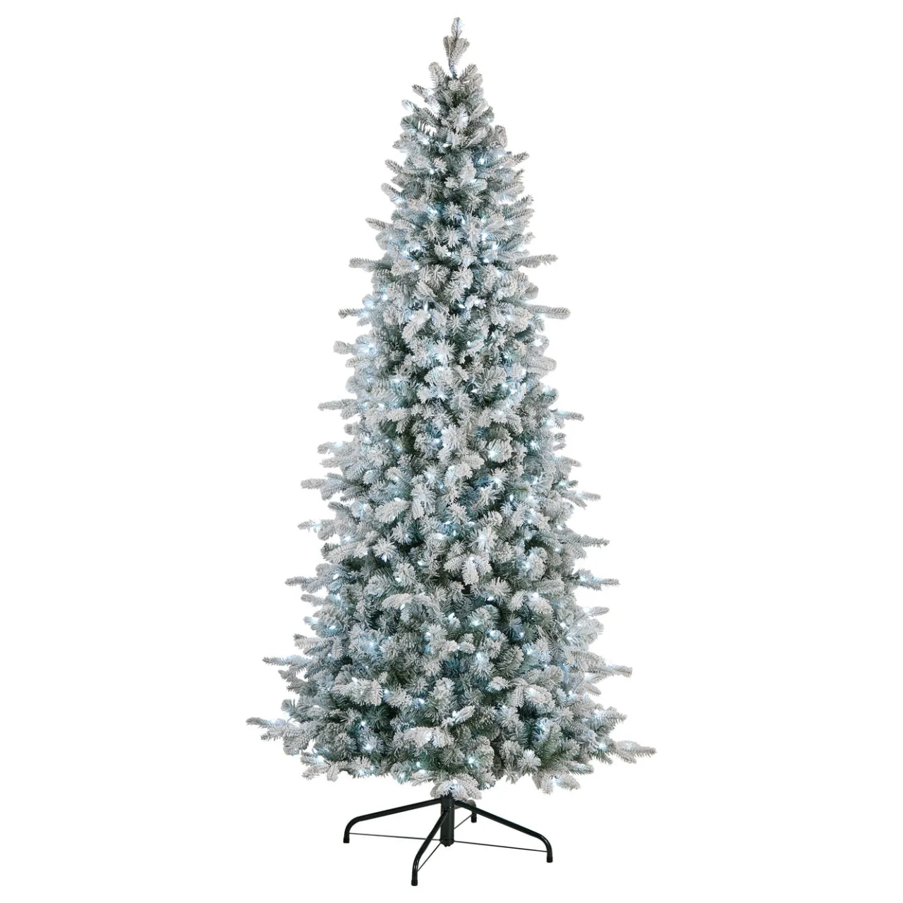 Best National Tree Company 6 ft. Pre-Lit Snowy Comet Slim Blue Tree with LED Lights